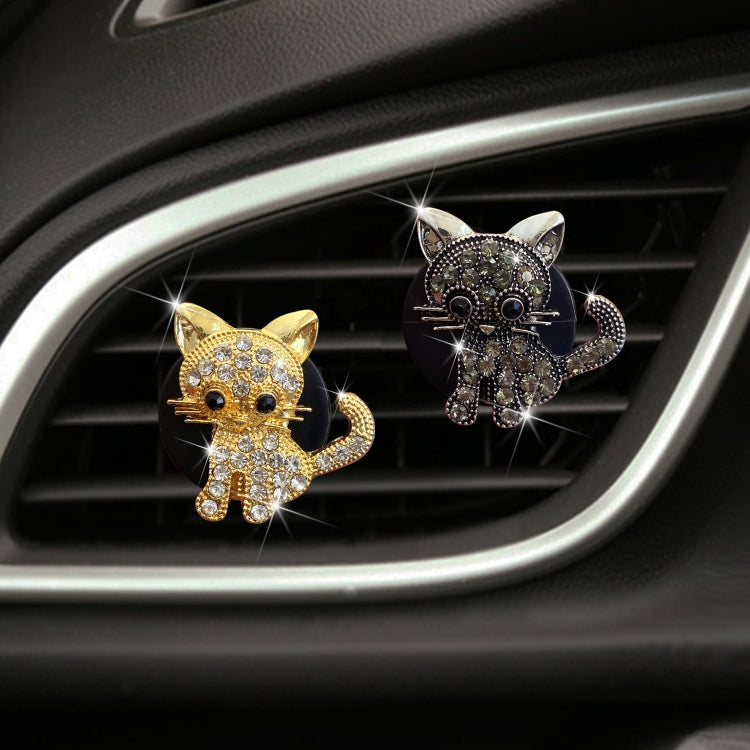 Retro Cute Kitten Car Air Vent Aromatherapy Ornaments(Grey) by buy2fix