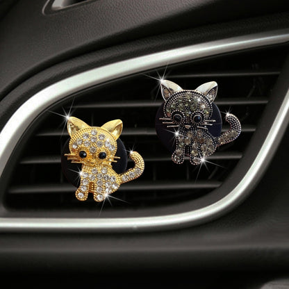 Retro Cute Kitten Car Air Vent Aromatherapy Ornaments(Grey) by buy2fix