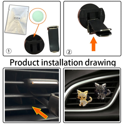 Retro Cute Kitten Car Air Vent Aromatherapy Ornaments(Gold) by buy2fix