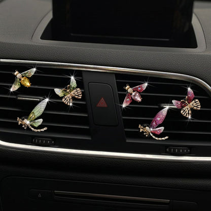3pcs/set Metal Butterfly Dragonfly Bee Car Air Vent Aromatherapy Decorative Clip(Blue) - Air Freshener by buy2fix | Online Shopping UK | buy2fix