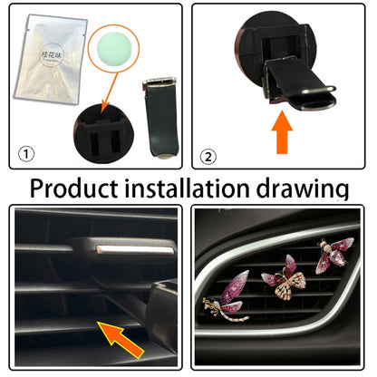 3pcs/set Metal Butterfly Dragonfly Bee Car Air Vent Aromatherapy Decorative Clip(Green) - Air Freshener by buy2fix | Online Shopping UK | buy2fix