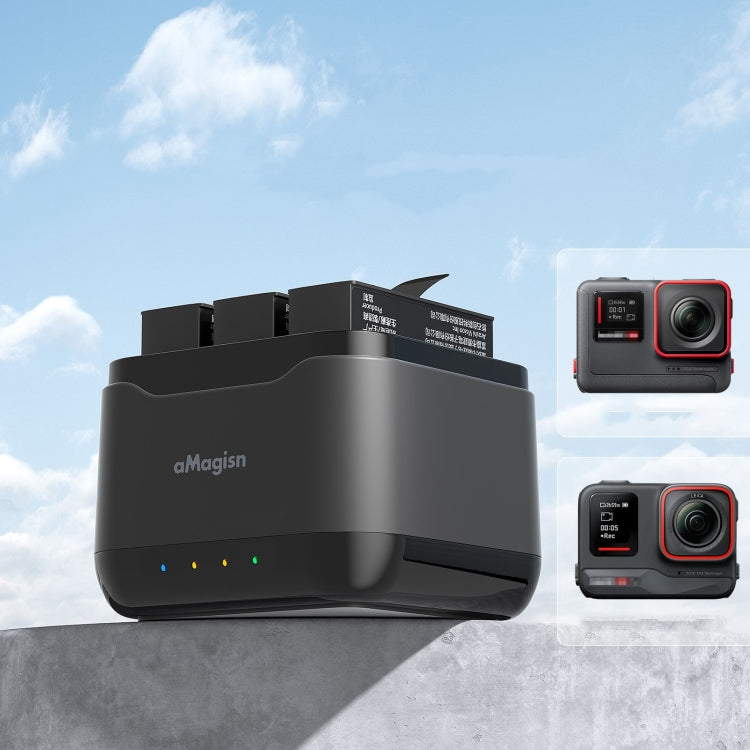 For Insta360 Ace Pro / Ace aMagisn 3 Slots Battery Charger Charging Hub by aMagisn