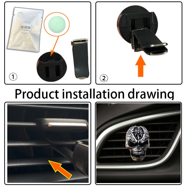 Retro Skull Car Aromatherapy Air Conditioner Air Outlet Clip(Photo Color) by buy2fix