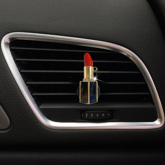 2pcs/Set Lipstick Diamond-Encrusted Car Air Vent Aroma Diffuser Clip(Red) - Air Freshener by buy2fix | Online Shopping UK | buy2fix