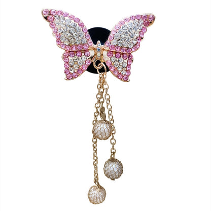 Butterfly Tassel Pearl Diamond Car Air Vent Aromatherapy Clip(Pink) by buy2fix