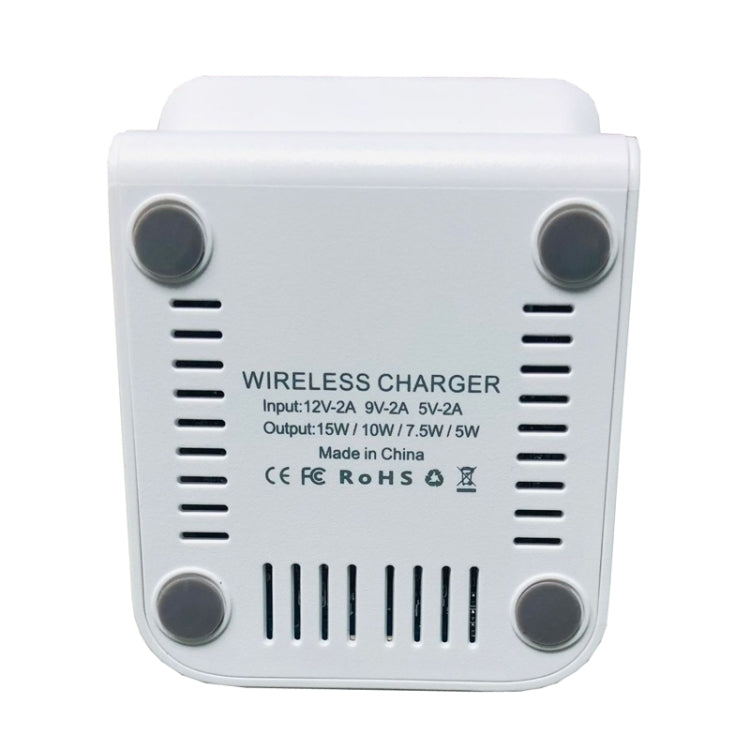 15W Desktop Wireless Charger Mobile Phone Wireless Fast Charging Bracket(White) by buy2fix