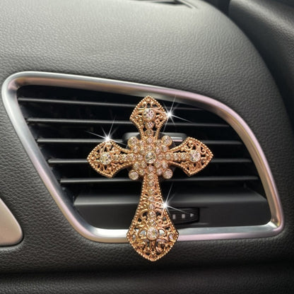 Metal Cross Car Air Outlet Decorative Aromatherapy Clip(Gold) by buy2fix