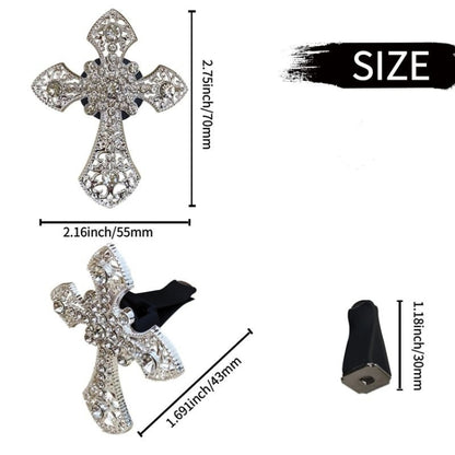 Metal Cross Car Air Outlet Decorative Aromatherapy Clip(Silver) by buy2fix