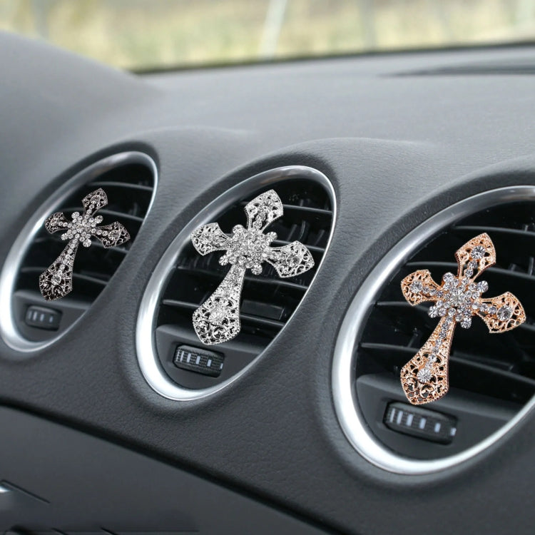 Metal Cross Car Air Outlet Decorative Aromatherapy Clip(Black) by buy2fix