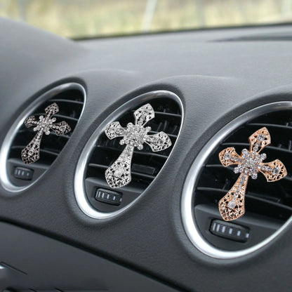 Metal Cross Car Air Outlet Decorative Aromatherapy Clip(Silver) by buy2fix
