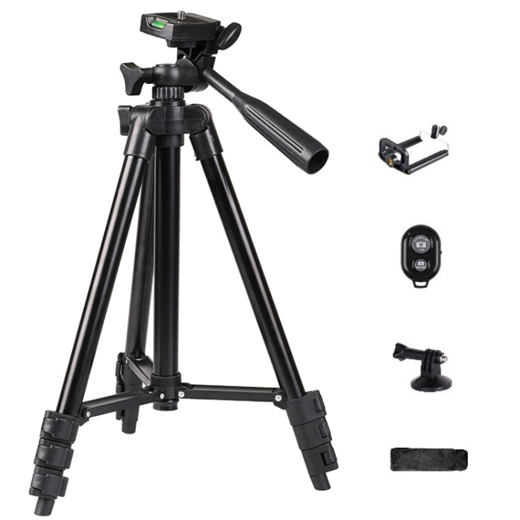 Portable Aluminum DSLR Camera Live Tripod Photography Retractable Landing Bracket, Specification: 102cm Tripod+Clip+Bag+Controller+Adaptor by buy2fix