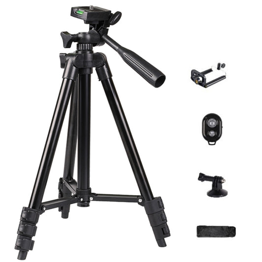 Portable Aluminum DSLR Camera Live Tripod Photography Retractable Landing Bracket, Specification: 102cm Tripod+Clip+Bag+Controller+Adaptor by buy2fix