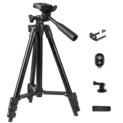 Portable Aluminum DSLR Camera Live Tripod Photography Retractable Landing Bracket, Specification: 150cm Tripod+Clip+Bag+Controller+Adaptor by buy2fix