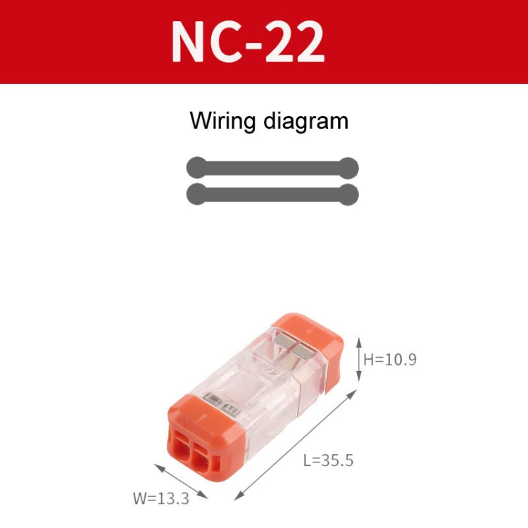 4pcs Direct Insertion Of Quick Terminal Block Wire Connector Clamps, Model: NC-22 - Connectors & Terminals by buy2fix | Online Shopping UK | buy2fix