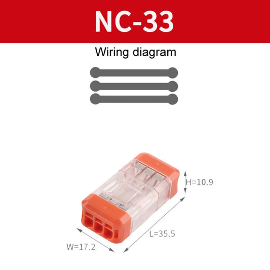4pcs Direct Insertion Of Quick Terminal Block Wire Connector Clamps, Model: NC-33 - Connectors & Terminals by buy2fix | Online Shopping UK | buy2fix
