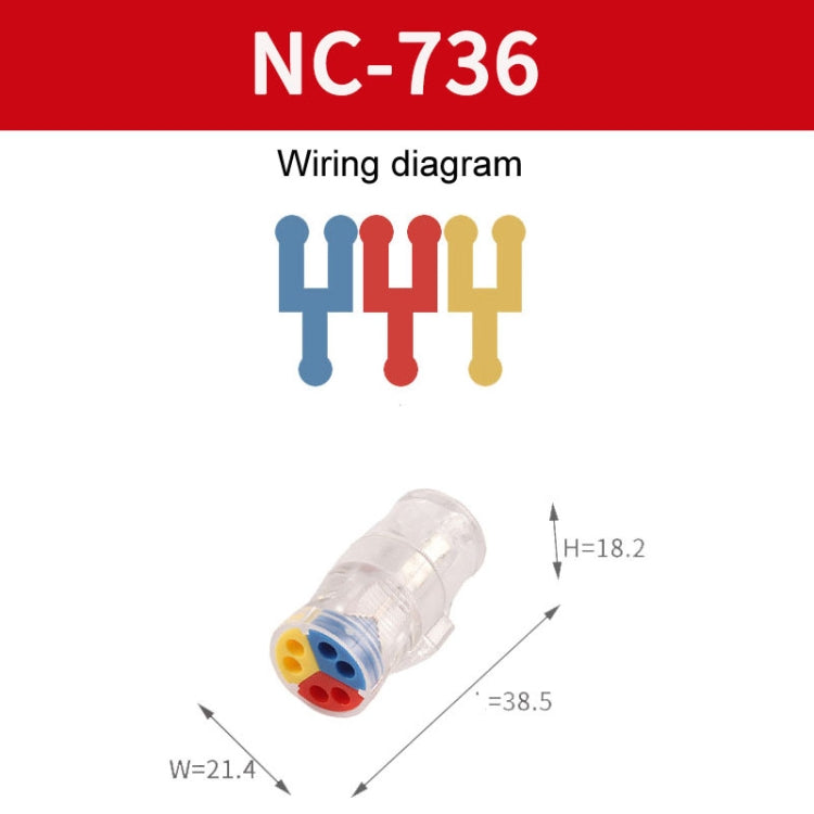 4pcs Direct Insertion Of Quick Terminal Block Wire Connector Clamps, Model: NC-736 - Connectors & Terminals by buy2fix | Online Shopping UK | buy2fix