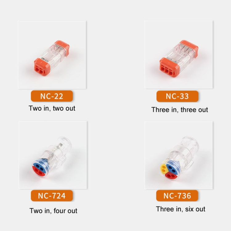 4pcs Direct Insertion Of Quick Terminal Block Wire Connector Clamps, Model: NC-22 - Connectors & Terminals by buy2fix | Online Shopping UK | buy2fix