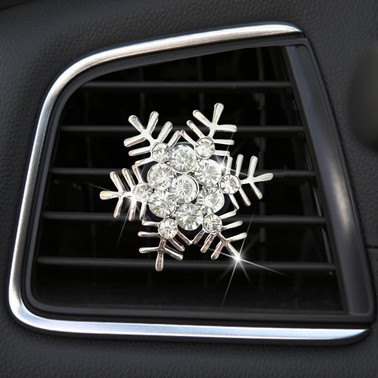 Rhinestone Metal Snowflake Car Air Vent Aromatherapy Decorative Clip(Silver) by buy2fix