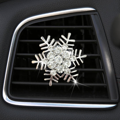 Rhinestone Metal Snowflake Car Air Vent Aromatherapy Decorative Clip(Silver) by buy2fix