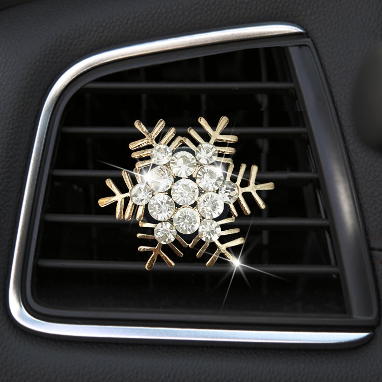 Rhinestone Metal Snowflake Car Air Vent Aromatherapy Decorative Clip(Gold) by buy2fix