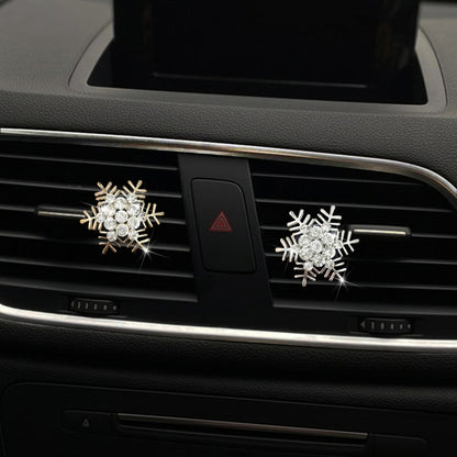 Rhinestone Metal Snowflake Car Air Vent Aromatherapy Decorative Clip(Silver) by buy2fix