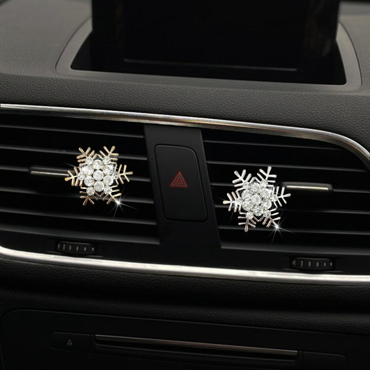 Rhinestone Metal Snowflake Car Air Vent Aromatherapy Decorative Clip(Gold) by buy2fix