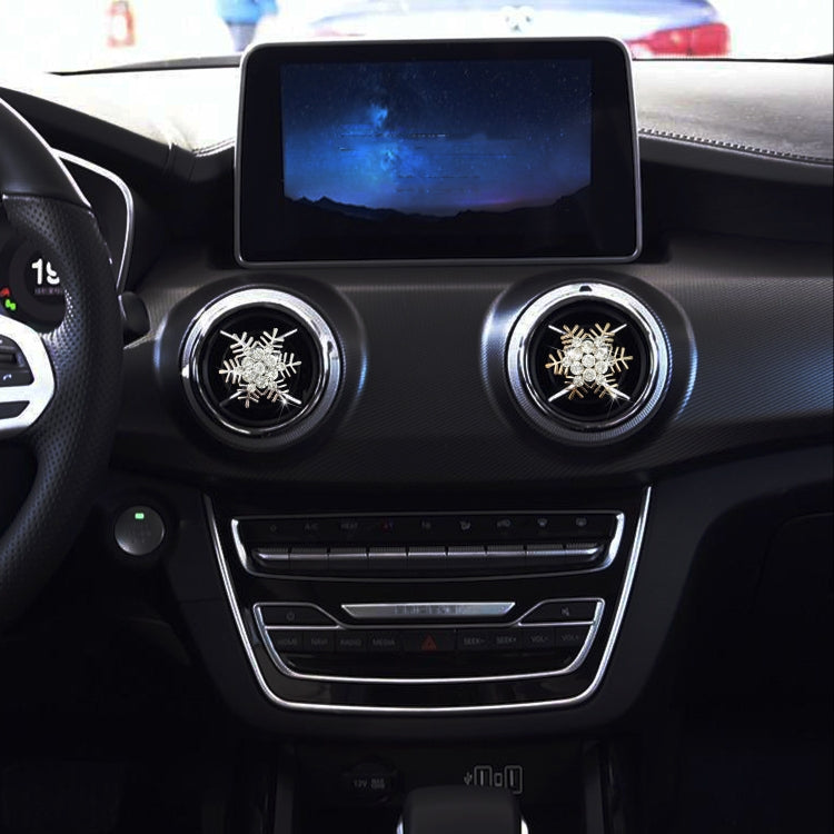 Rhinestone Metal Snowflake Car Air Vent Aromatherapy Decorative Clip(Gold) by buy2fix