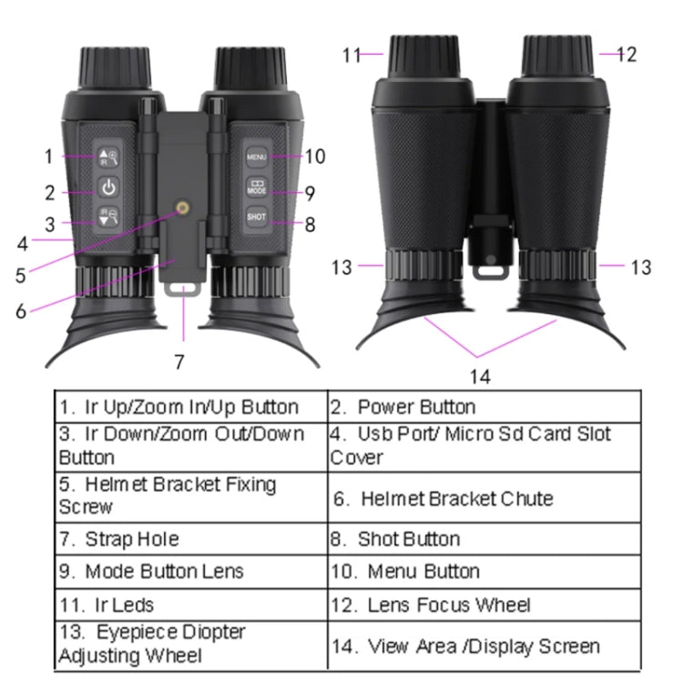 NV8300 Adjustable Pupil Distance Headset Night Vision Device 3D HD Digital Binoculars Outdoor Infrared Night Vision Telescope by buy2fix