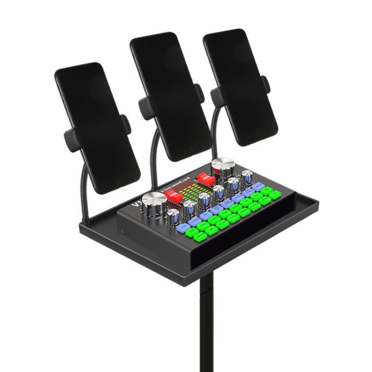 Cell Phone Live Stands Microphone Sound Card Tray Multifunctional Shelf Pallet, Specification: Tray+2 Camera Positin - Stand by buy2fix | Online Shopping UK | buy2fix