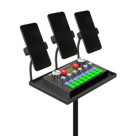 Cell Phone Live Stands Microphone Sound Card Tray Multifunctional Shelf Pallet, Specification: Tray+2 Camera Positin - Stand by buy2fix | Online Shopping UK | buy2fix