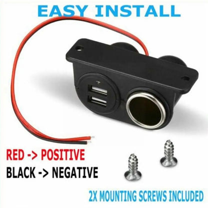 Car Charger Dual USB 3.1A/3100mA Modified With Cigarette Lighter(Bag+Screw) - DIY Modified Charger by buy2fix | Online Shopping UK | buy2fix