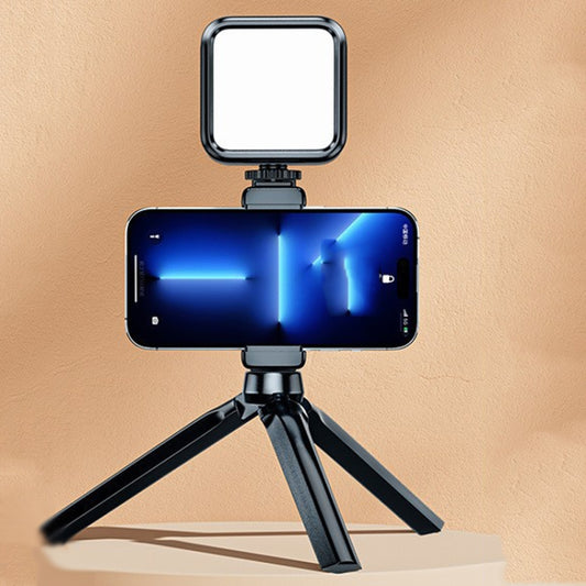 Portable Phone Desktop Live Fill Light Mini Pocket Light Shooting Camera Fill Lamp, Style: RGB Full Color With Tripod+Hot Boots+Clip by buy2fix
