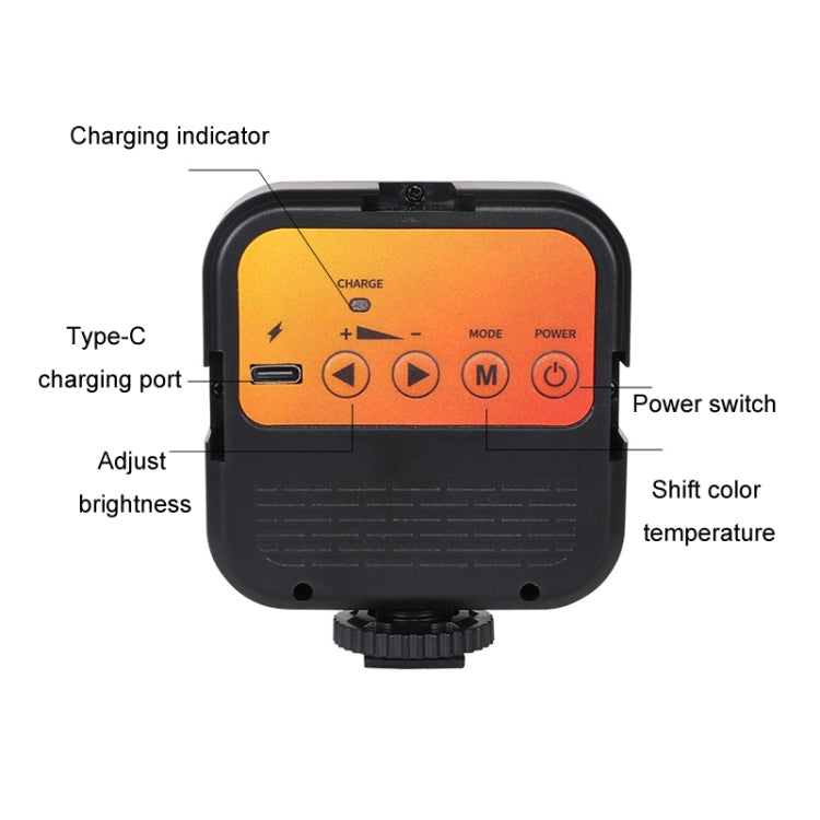 Portable Phone Desktop Live Fill Light Mini Pocket Light Shooting Camera Fill Lamp, Style: RGB Full Color With Hot Boots+Clip -  by buy2fix | Online Shopping UK | buy2fix