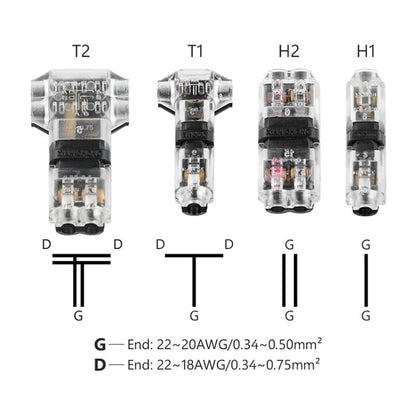 Straight Plug Quick Terminal Block No Strip Multifunctional Wire Connector, Model: H1 - Connectors & Terminals by buy2fix | Online Shopping UK | buy2fix