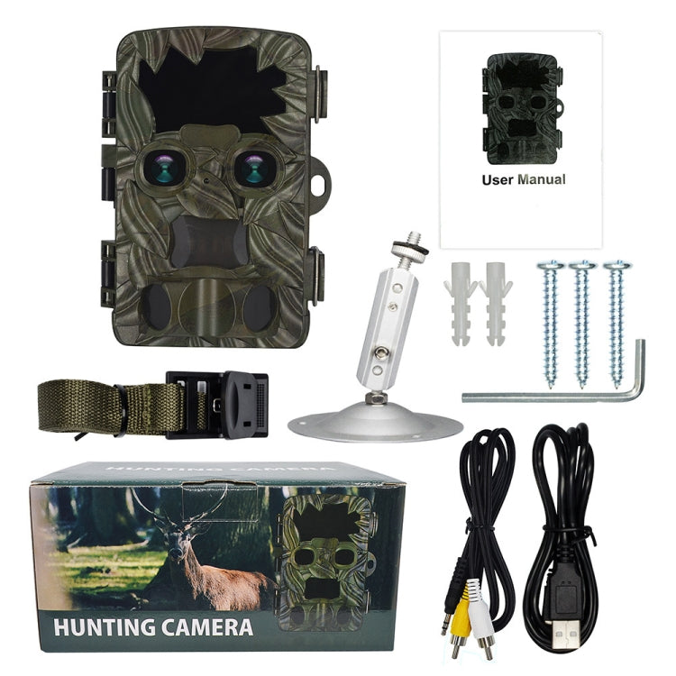 H8201 4K Dual Lens Infrared Camera 32MP HD Night Vision Monitoring Animal Field Outdoor Camera(Camouflage) by buy2fix