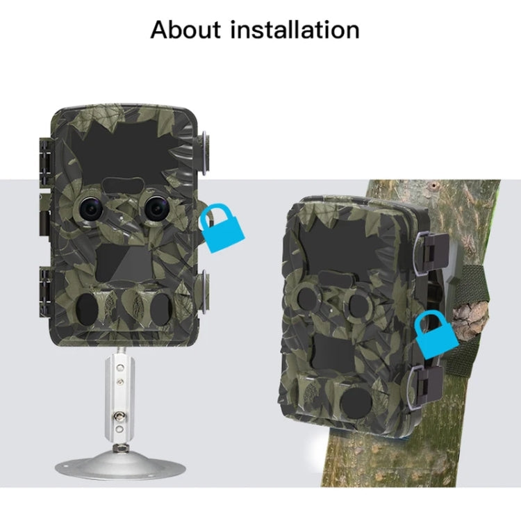 H8201 4K Dual Lens Infrared Camera 32MP HD Night Vision Monitoring Animal Field Outdoor Camera(Camouflage) by buy2fix