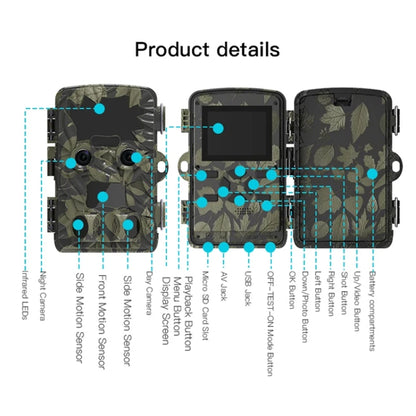 H8201 4K Dual Lens Infrared Camera 32MP HD Night Vision Monitoring Animal Field Outdoor Camera(Camouflage) by buy2fix