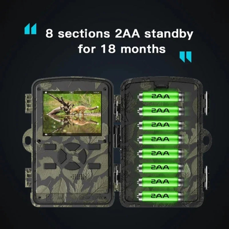 H8201 4K Dual Lens Infrared Camera 32MP HD Night Vision Monitoring Animal Field Outdoor Camera(Camouflage) by buy2fix