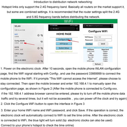 5V/12V WIFI Network Automatic Time Synchronization Digital Electronic Clock Module, Color: Green - Clocks & Car Meters by buy2fix | Online Shopping UK | buy2fix