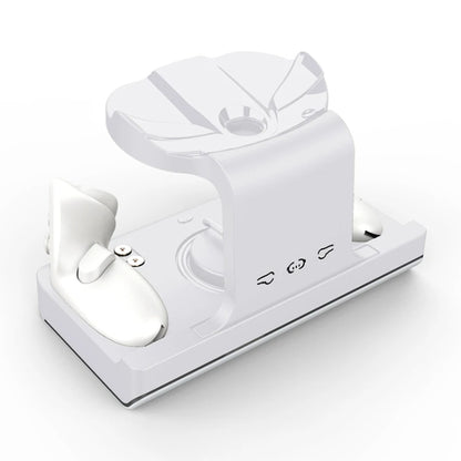 For Meta Quest 3 Headset Charging Base with Dazzle Lights VR Grip Charging Stand(White) - VR Accessories by buy2fix | Online Shopping UK | buy2fix