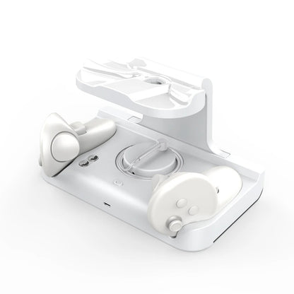 For Meta Quest 3 Headset Charging Base with Dazzle Lights VR Grip Charging Stand(White) - VR Accessories by buy2fix | Online Shopping UK | buy2fix