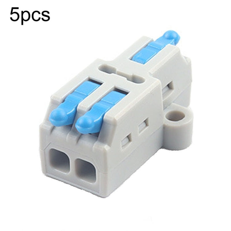 5pcs D1-2 Push Type Mini Wire Connection Splitter Quick Connect Terminal Block(Blue) - Connectors & Terminals by buy2fix | Online Shopping UK | buy2fix