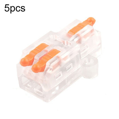 5pcs D1-2T Push Type Mini Wire Connection Splitter Quick Connect Terminal Block(Orange) - Connectors & Terminals by buy2fix | Online Shopping UK | buy2fix