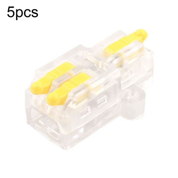 5pcs D1-2T Push Type Mini Wire Connection Splitter Quick Connect Terminal Block(Yellow) - Connectors & Terminals by buy2fix | Online Shopping UK | buy2fix