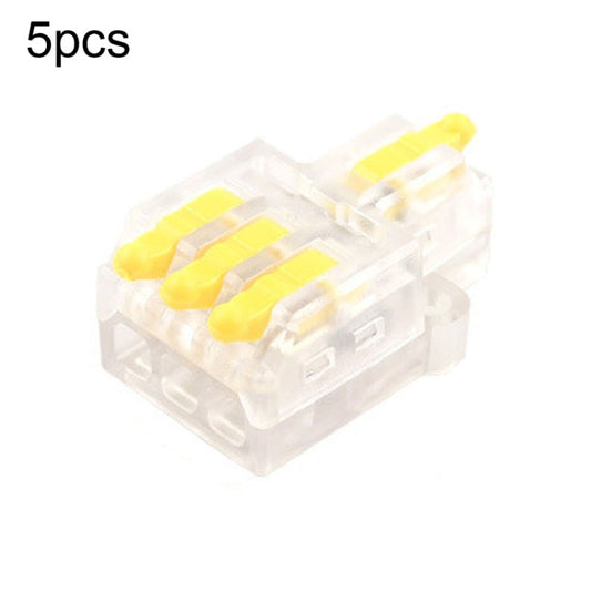 5pcs D1-3T Push Type Mini Wire Connection Splitter Quick Connect Terminal Block(Yellow) - Connectors & Terminals by buy2fix | Online Shopping UK | buy2fix