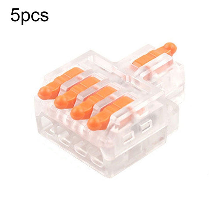 5pcs D1-4T Push Type Mini Wire Connection Splitter Quick Connect Terminal Block(Orange) - Connectors & Terminals by buy2fix | Online Shopping UK | buy2fix
