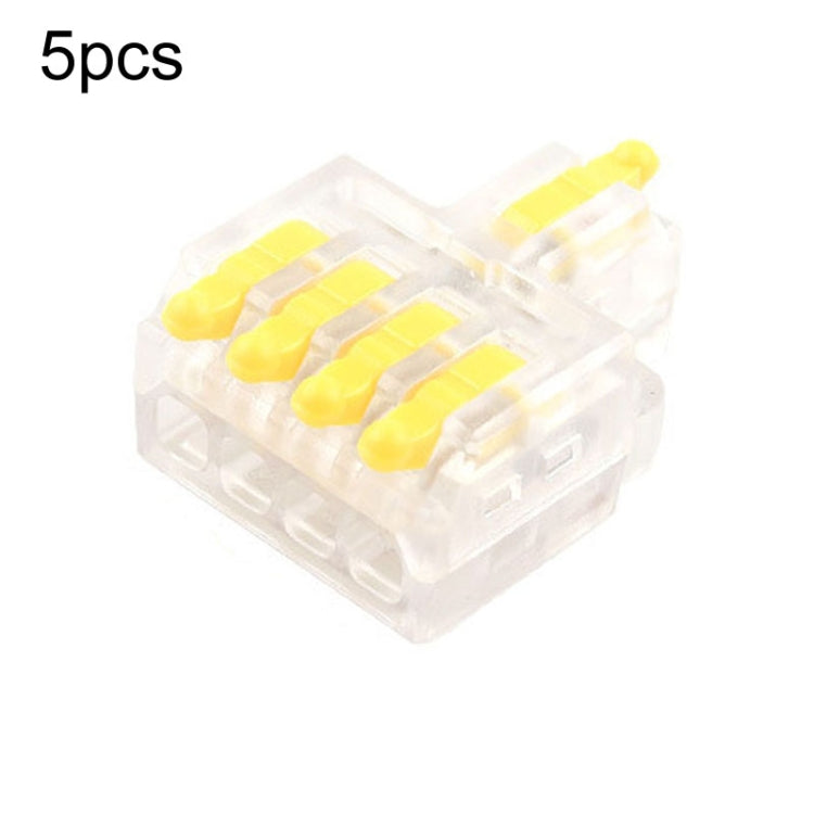 5pcs D1-4T Push Type Mini Wire Connection Splitter Quick Connect Terminal Block(Yellow) - Connectors & Terminals by buy2fix | Online Shopping UK | buy2fix