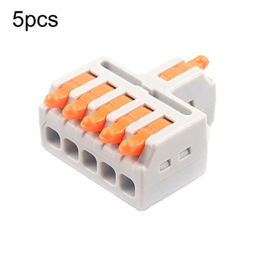 5pcs D1-5 Push Type Mini Wire Connection Splitter Quick Connect Terminal Block(Orange) - Connectors & Terminals by buy2fix | Online Shopping UK | buy2fix