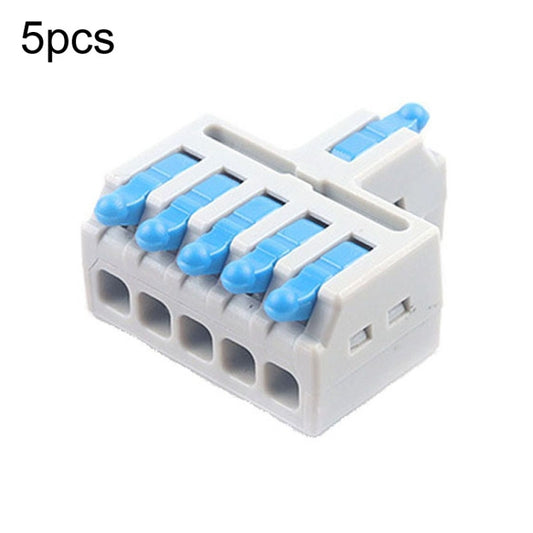 5pcs D1-5 Push Type Mini Wire Connection Splitter Quick Connect Terminal Block(Blue) - Connectors & Terminals by buy2fix | Online Shopping UK | buy2fix