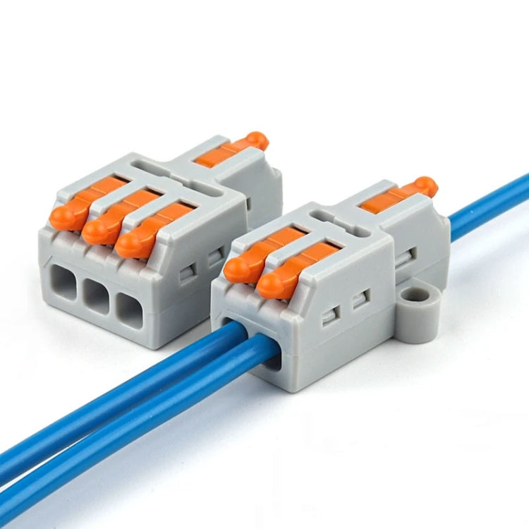 5pcs D1-2T Push Type Mini Wire Connection Splitter Quick Connect Terminal Block(Yellow) - Connectors & Terminals by buy2fix | Online Shopping UK | buy2fix